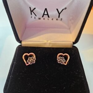 Heart Paw Print Earrings